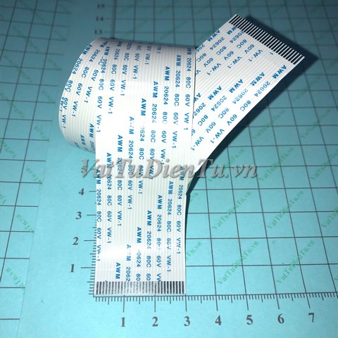AWM-29-1-500-A Cáp thuận FFC/FPC 29P 1mm dài 500mm; Mã: AWM-29-1-500-A; Số chân, pin (P): 29Pin; Bước chân, khoảng cách giữa tâm 2 chân: 1mm; Tổng chiều dài: 500mm; Tổng chiều rộng: 15mm