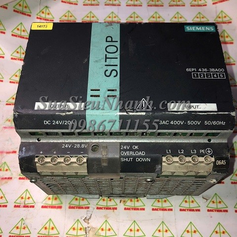 6EP1436-3BA00 7888 Bộ nguồn 24V 20A SIEMENS (HTM); Mã: 6EP1436-3BA00; Xuất xứ: Hàng tháo máy