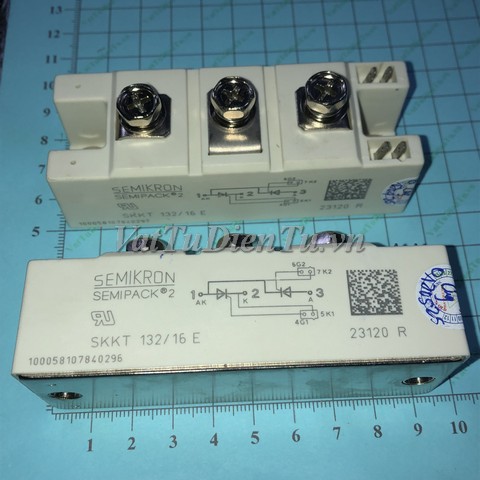 SKKT132/16E SKKT132-16E Module Thyristor 132A 1600V; Mã: SKKT132-16E; Xuất xứ: Hàng mới; Thương hiệu: SEMIKRON