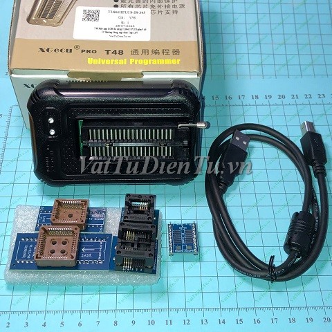 T48 Máy nạp ROM đa năng TL866II PLUS gồm 5 đế IC thường dùng, nạp được chip 1.8V BIOS LCD Máy Tính Xách Tay; Mã: TL866IIPLUS-5S; Xuất xứ: Hàng mới