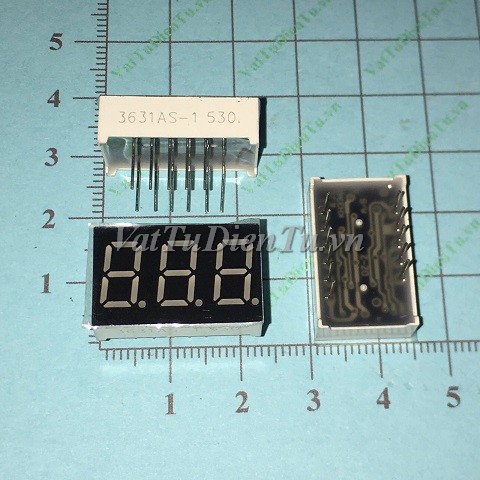 3631AS LED 7 thanh 0.36 inch 3 số màu đỏ K chung 3361AS (Âm chung); Mã: 3631AS-1; Xuất xứ: Hàng mới