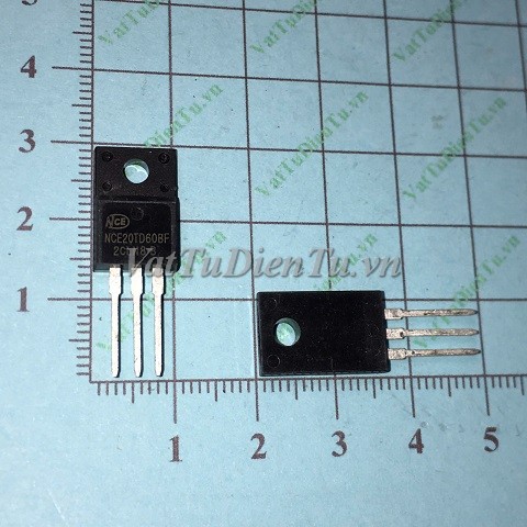 NCE20TD60BF TO220F N Mosfet 20A 600V; Mã: NCE20TD60BF; Kiểu chân: cắm TO-220F; Xuất xứ: Hàng mới