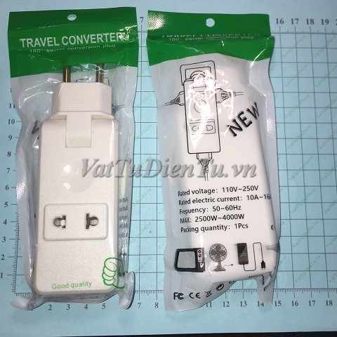 PVN67771 Ổ cắm tường nối dài 180 độ - trắng, Maxgepc Ổ Cắm Điện Du Lịch 4 Trong 1 Xoay 180 Độ, Adapter Di Động Chuyển Đổi Nguồn Mới; Mã: PVN67771; Xuất xứ:Hàng mới