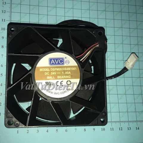 DBPM0938B4MY001 Quạt tản nhiệt 24V 1.8A 92x92x38mm AVC 4 dây phích cắm chống nước; Mã: DBPM0938B4MY001; Thương hiệu: AVC; Xuất xứ: Hàng mới