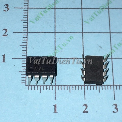 LM318N DIP8 IC Thuật toán; Mã: LM318N; Kiểu chân: 8 chân cắm DIP-8; Xuất xứ: Hàng mới