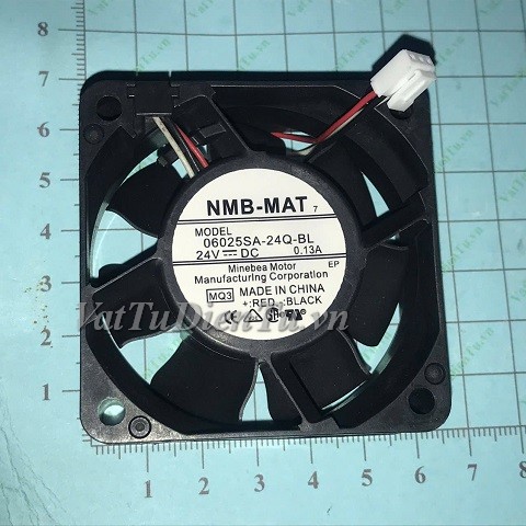 06025SA-24Q-BL Quạt 24V 0.13A 60x60x25mm NMB 3 dây đầu cắm HY20; Mã: 06025SA-24Q-BL; Thương hiệu: NMB (MINEBEA); Xuất xứ: Hàng mới