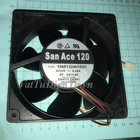 109R1224H1D01 Quạt tản nhiệt 24V 0.25A 120x120x38mm SANYO 3 dây đầu cắm B2; Mã: 109R1224H1D01; Thương hiệu: SANYO; Xuất xứ: Hàng mới