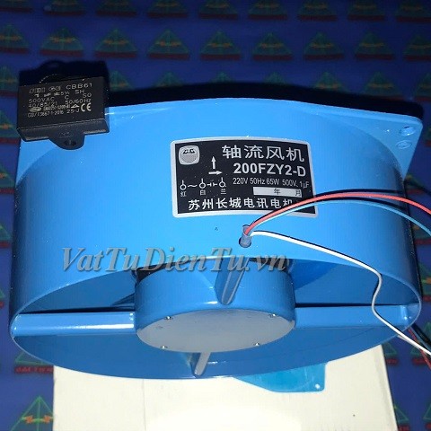 200FZY2-D Quạt tản nhiệt 220V 65W 0.3A 204x204x72mm 3 dây; Mã: 200FZY2-D; Thương hiệu: China; Xuất xứ: Hàng mới