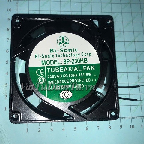 8P-230HB Quạt tản nhiệt 220V 16W 80x80x25mm Bi-Sonic 2 dây; Mã: 8P-230HB; Thương hiệu: Bi-Sonic; Xuất xứ: Hàng mới