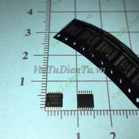 SGM8634XTS14 SGM8634 TSSOP14 IC Op-Amp 4 kênh Low-Noise; Mã: SGM8634XTS14; Kiểu chân: dán TSSOP-14; Thương hiệu: SGMICRO; Xuất xứ: Hàng mới; Hàng tương đương: LMV324, OPA4171, TLV2374, SGM8584