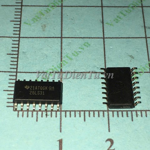 26LS31 SOP16 5.2mm IC truyền thông Quad Receiver RS-422; Mã: 26LS31_5.2; Hãng sx: TI; Kiểu chân: dán SOP-16 5.2mm; Hàng tương đương: AM26LS31, AM26LS31C