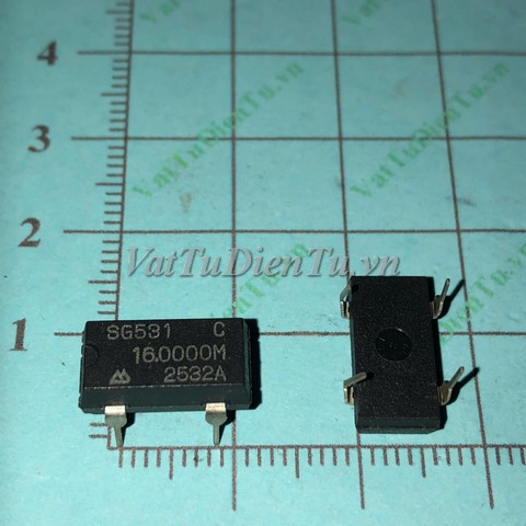 Thạch anh 16MHZ 4 chân cắm SG-531P; Mã: SG-531P-16MHZ; Xuất xứ: Hàng tháo máy