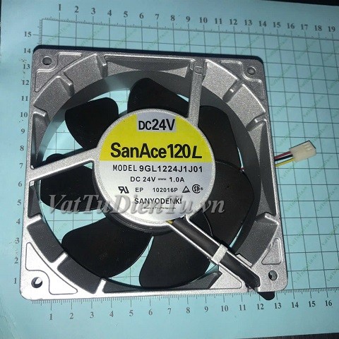 9GL1224J1J01 Quạt tản nhiệt 24V 1.0A 120x120x38mm Sanyo 3 dây đầu cắm B2; Mã: 9GL1224J1J01; Thương hiệu: SANYO; Chất liệu: Kim loại (khung, vỏ); Xuất xứ: Hàng mới