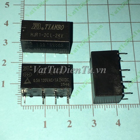 HJR1-2C-L-24V Relay 24VDC 8 chân 1A Tianbo; Mã: HJR1-2C-L-24V; Kiểu chân: cắm đế hàn mạch; Keywords: Relay 24VDC 8 chân, relay 8 chân 24VDC, rơ le 24VDC 8 chân, rơ le 8 chân 24VDC