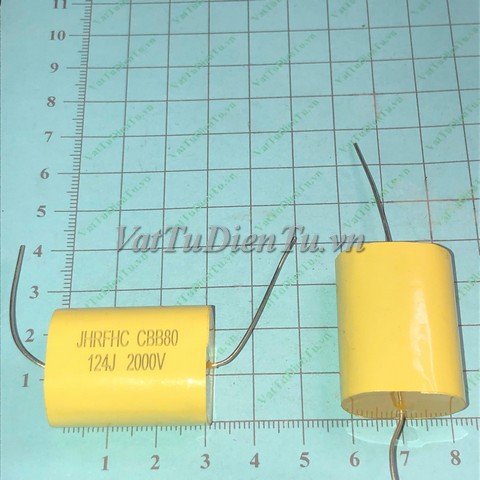 CBB80-124J2000V Tụ cao áp CBB80 124J 2000V; Mã: CBB80-124J2000V; Xuất xứ: Hàng mới