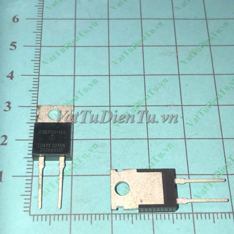 DSEP29-12A TO220 Diode 30A 1200V Ultra fast Rectifier; Mã: DSEP29-12A; Kiểu chân: 2 chân cắm TO-220; Hàng tương đương: DSI30-16A; Thương hiệu: IXYS