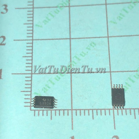 L393 LM393APWRG4 LM393APWR L393A MSOP8 3mm IC Thuật toán, COMPARATOR DUAL DIFF; Mã: L393-MSOP8; Kiểu chân: 8 chân dán MSOP-8 3mm; Thương hiệu: TI