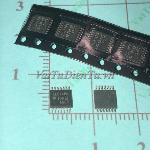 TL074HIPWR TL074PW TSSOP14 IC Khuếch đại thuật toán OP-AMP 4 kênh; Mã: TL074PW; Kiểu chân: dán TSSOP-14; Thương hiệu: Texas; Xuất xứ: Hàng mới