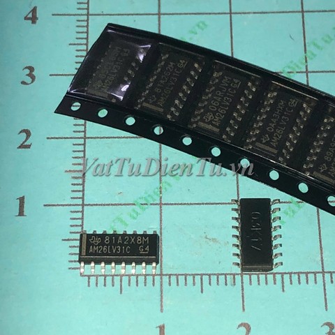AM26LV31C DS26LV31TM AM26LV31CDR 26LV31 SOP16 3.9mm Ic truyền thông Mã: AM26LV31C Kiểu chân: 16 chân dán SOP-16