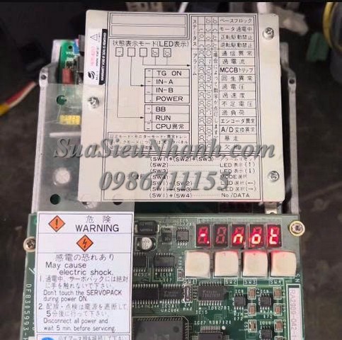 Sửa AC SERVO DRIVER 3.0kW YASKAWA SERVOPACK CACR-SR30BE13S 5926 Lỗi mất nguồn Sửa chữa AC SERVO DRIVER 3.0kW YASKAWA SERVOPACK Model: CACR-SR30BE13S Serial: 5926 Lỗi mất nguồn