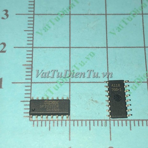 SP202EEN SOP16 IC Driver, High-Performance RS-232 Line Drivers/Receivers; Mã: SP202EEN; Kiểu chân: dán 16 chân SOP-16; Xuất xứ: Hàng mới; Thương hiệu: Sipex