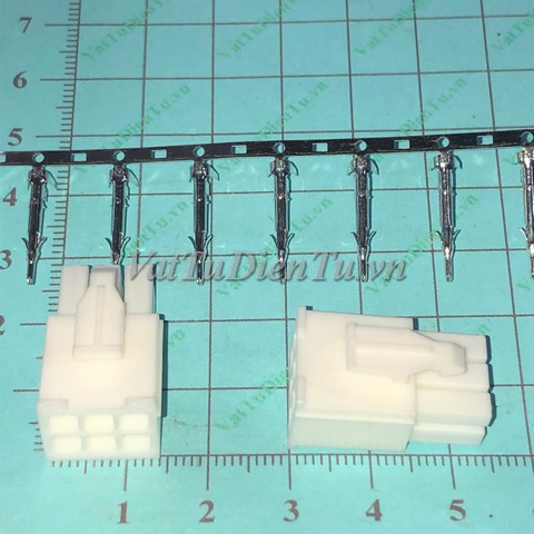 Giắc cắm 6 chân đực + chân cắm đực ( Plug 172168-1 + terminal 170363-1), Phích cắm 6 chân, Đầu nối 6 chân cho SERVO Panasonic Yaskawa Omron Sanyo Kingservo TECO; Mã: 172168-1-170363-1