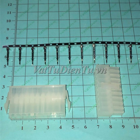 5557 5559 20P Connector 20P 2x10P 4.2mm cả bộ đực+cái+chân cắm sắt (terminal), đầu cắm 20 chân, Jack 20 chân, giắc 20 chân; Mã: 5557-5559-20P; Dùng cho: Vật tư servo
