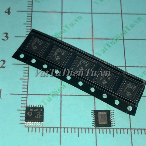 DRV8803PWPR DRV8803 HTSSOP16 IC Driver; Mã: DRV8803; Kiểu chân: dán HTSSOP-16; Thương hiệu: Texas Instruments; Xuất xứ: Hàng mới; Hàng tương đương: DRV8803PWP, DRV8804, ULN2803A