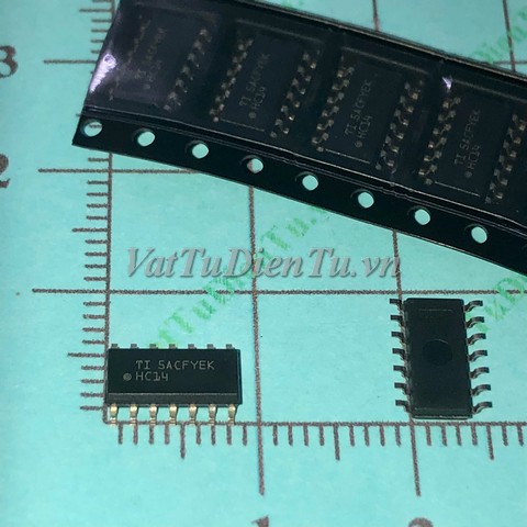 SN74HC14DR HC14 SOP14 3.9MM IC Số; Mã: HC14; Kiểu chân: dán SOP-14; Xuất xứ: Hàng mới