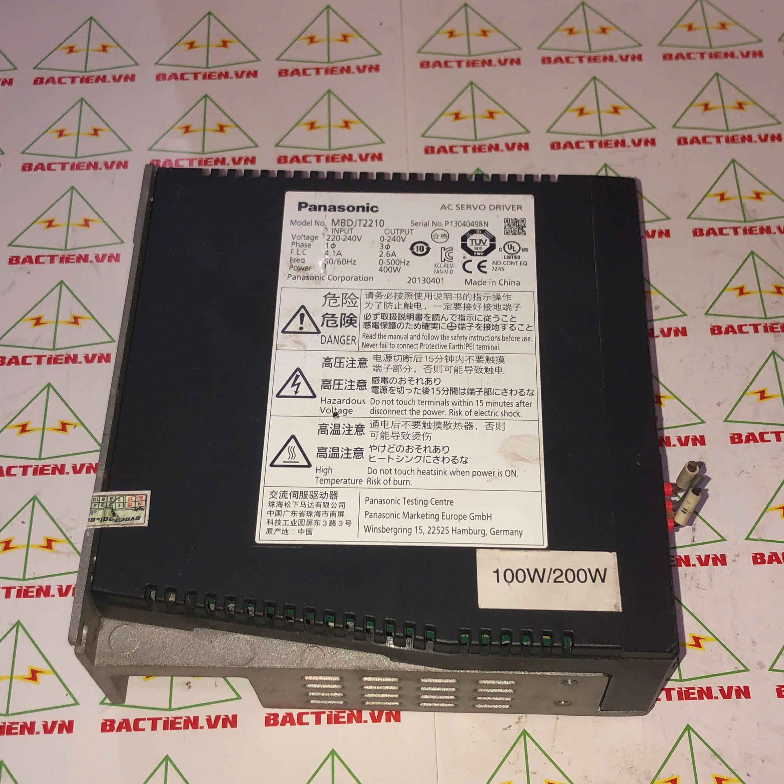 MBDJT2210 498N AC SERVO DRIVER 400W Panasonic;Mã: MBDJT2210-498N;Xuất xứ: Hàng tháo máy