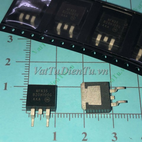 MBRB20H100CT B20H100G TO263 Diode Schottky 20A 100V; Mã: B20H100G; Kiểu chân: 3 chân dán TO-263; Xuất xứ; Hàng mới; Thương hiệu: ON