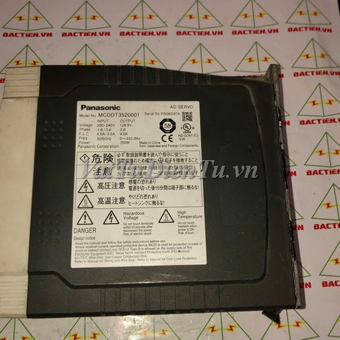 MCDDT3520001 047N AC SERVO DRIVER PANASONIC 750W;Mã: MCDDT3520001 047N;Xuất xứ: Hàng tháo máy