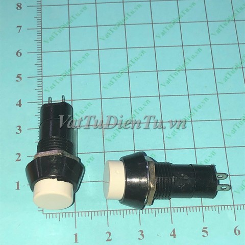 PBS-11 Nút nhấn tròn có khóa màu trắng 12MM không dây; Mã: PBS-11W; Xuất xứ: Hàng mới