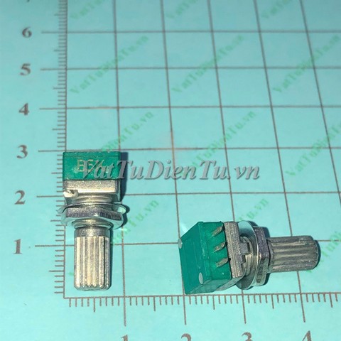 RK097NS RV097G Biến trở 5K đơn 3 chân, tay vặn dài 15mm, trục 6mm; Mã: RK097NS-B5K; Kiểu chân: 3 chân hàn mạch; Xuất xứ: Hàng mới