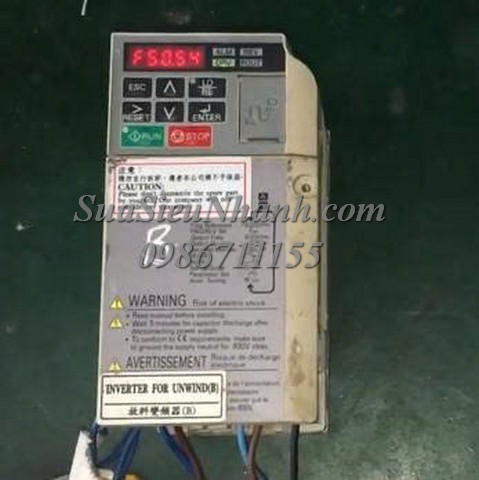 Sửa Biến tần YASKAWA 0.75kW/0.4kW V1000 CIMR-VT2A0004BAA 0041 Lỗi không lên màn hình Sửa chữa Biến tần YASKAWA 0.75kW/0.4kW V1000 Model: CIMR-VT2A0004BAA Serial: 0041 Lỗi không lên màn hình