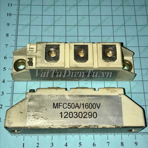 MFC50A/1600V Module Thyristor SCR 50A 1600V (HTM); Mã: MFC50A/1600V; Kiểu chân: Module bắt vít; Xuất xứ: Hàng tháo máy; Hàng tương đương: MFC50A 1600V, SCR Module 50A 1600V, Thyristor Module 50A 1600V