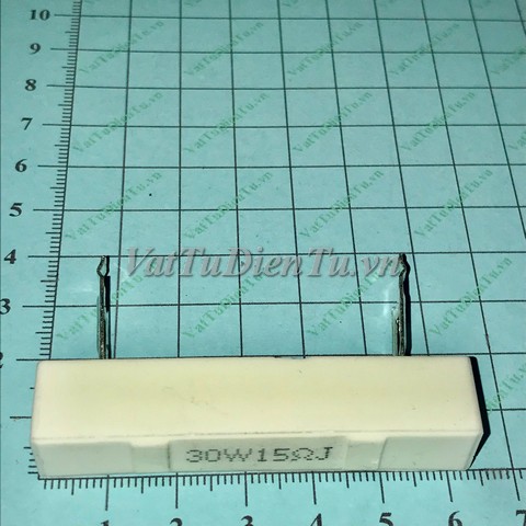 RX27-3-30W15R Điện trở 15R 30W 15R, điện trở sứ hình chữ nhật; Mã: RX27-3-30W15R; Xuất xứ: Hàng mới