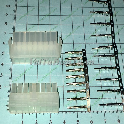 5557 5559 16P Connector 16P 8x2P 4.2mm cả bộ đực+cái+chân cắm sắt (terminal), đầu cắm 16 chân, Jack 16 chân, giắc 16 chân; Mã: 5557-5559-16P; Dùng cho: Vật tư servo