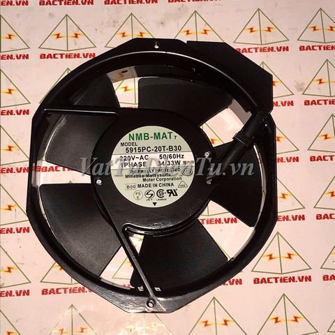 5915PC-20T-B30 Quạt tản nhiệt 220V 50/60Hz 34/33W 172x150x38mm NMB 2 giắc cắm; Mã: 5915PC-20T-B30; Thương hiệu: NMB; Xuất xứ: Hàng mới