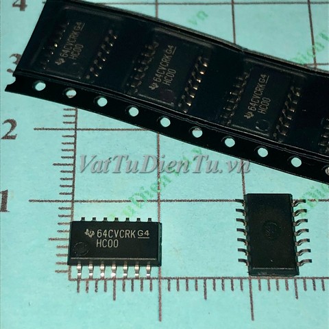 SN74HC00NSR HC00 SOP14 5.2MM IC LOGIC SỐ; Mã: HC00; Kiểu chân: dán SOP-14 5.2MM; Xuất xứ: Hàng mới